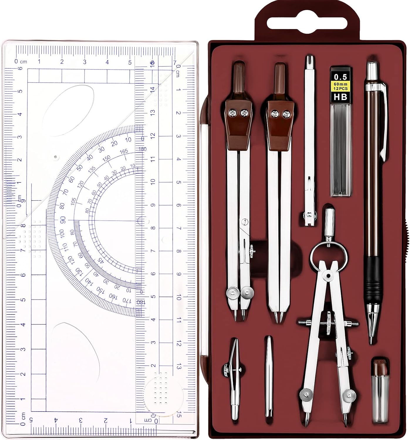 Compass Geometry Set - 13 Pcs Geometry Set for Students