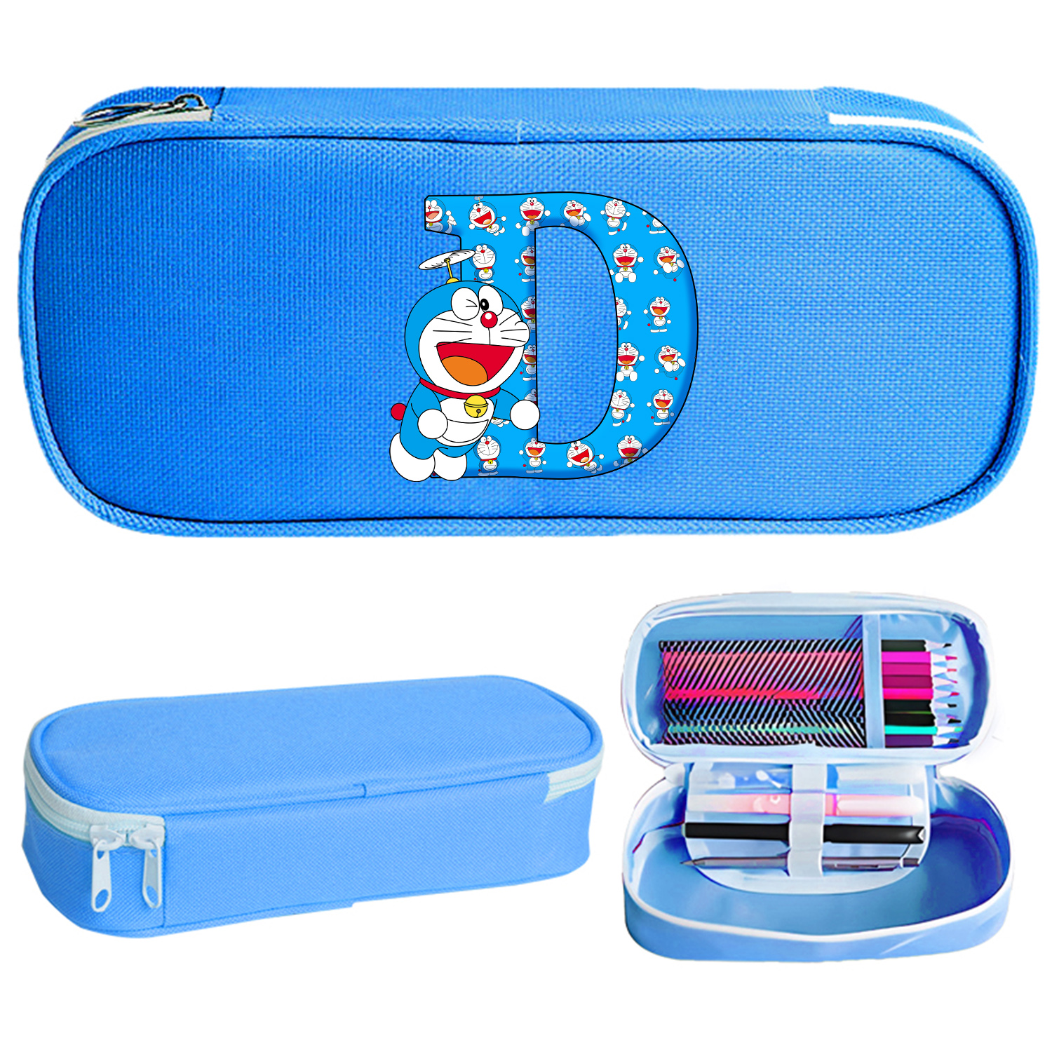 Pencil Case Large - Doraemon Blue Pencil Case Cartoon A-Z