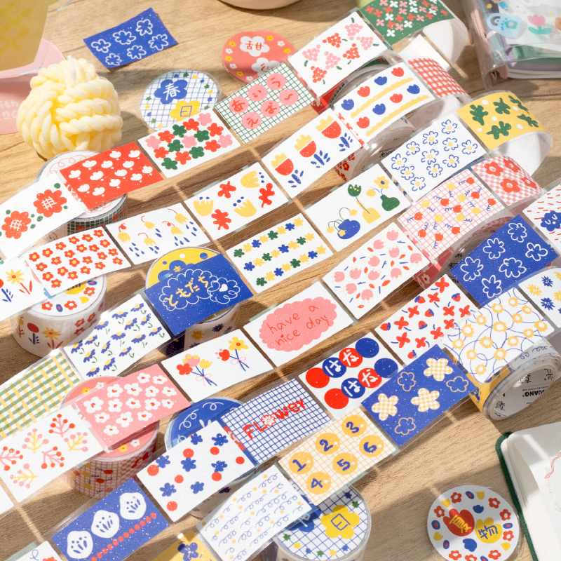 Label Printer Tape - Kawaii Floral Print Label Sticker Tape