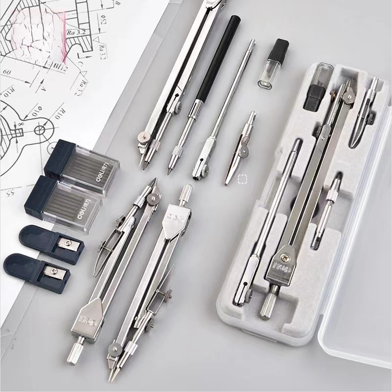 Compass Geometry Set - Stainless Steel Drafting Set Durable Drawing
