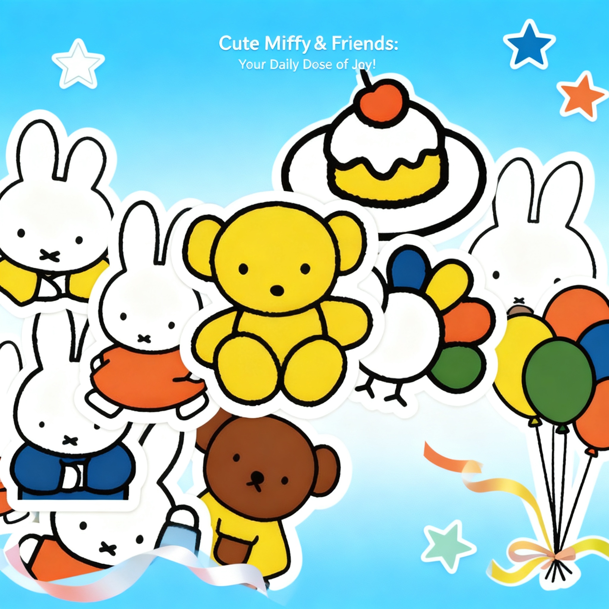Memo Pad Sticky - Cute Miffy Stickers Cartoon Rabbit Girl