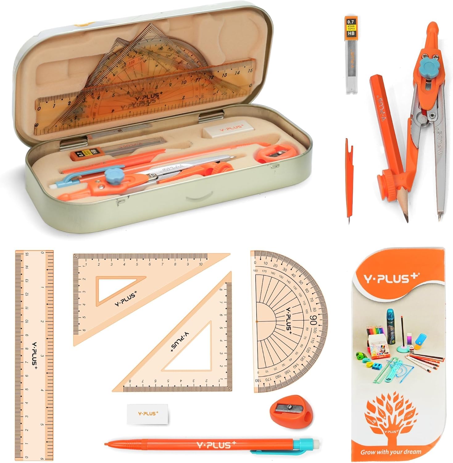 Compass Geometry Set - 12 Pcs Geometry Set for Students,