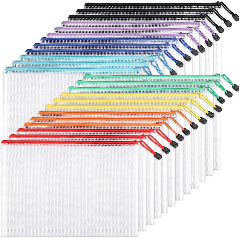 Mesh Zipper Storage Bag Docume - File Folder Hanging ulasan dan harga
