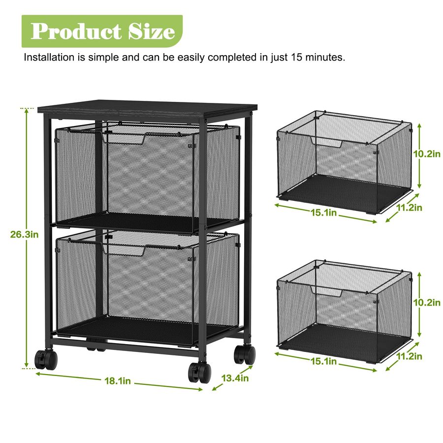 Legal Rolling File Cart with 2 - File Folder Hanging ulasan dan harga