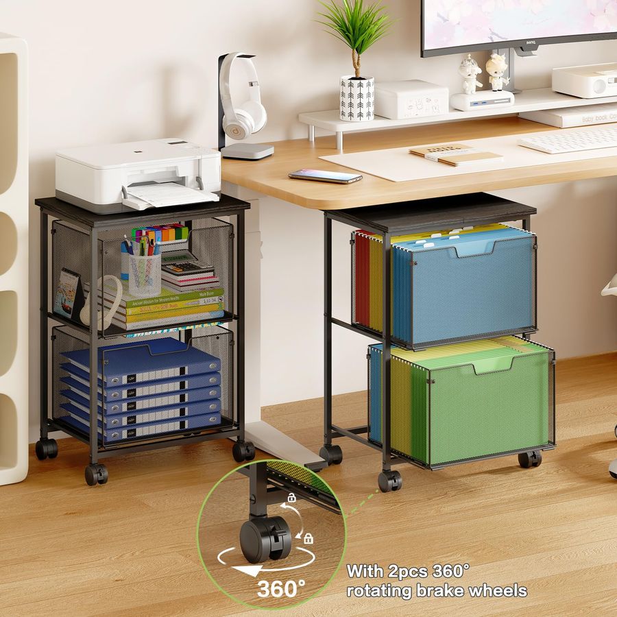 Legal Rolling File Cart with 2 - File Folder Hanging ulasan dan harga