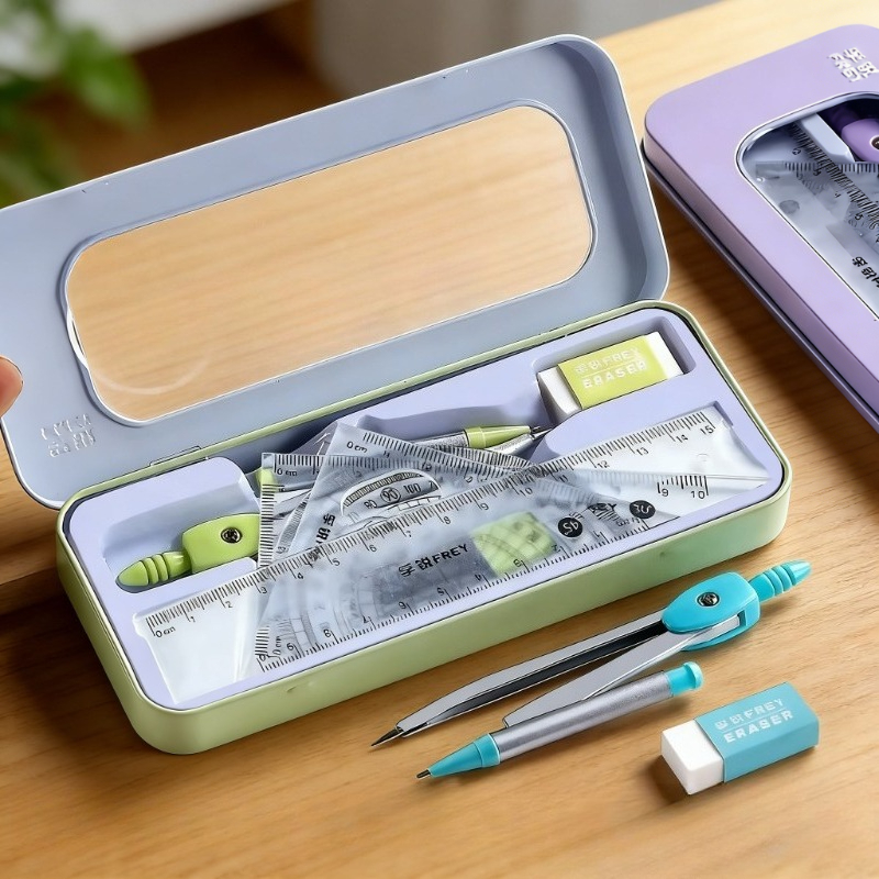 Math Geometry Set with Iron Bo - Compass Geometry Set ulasan dan harga