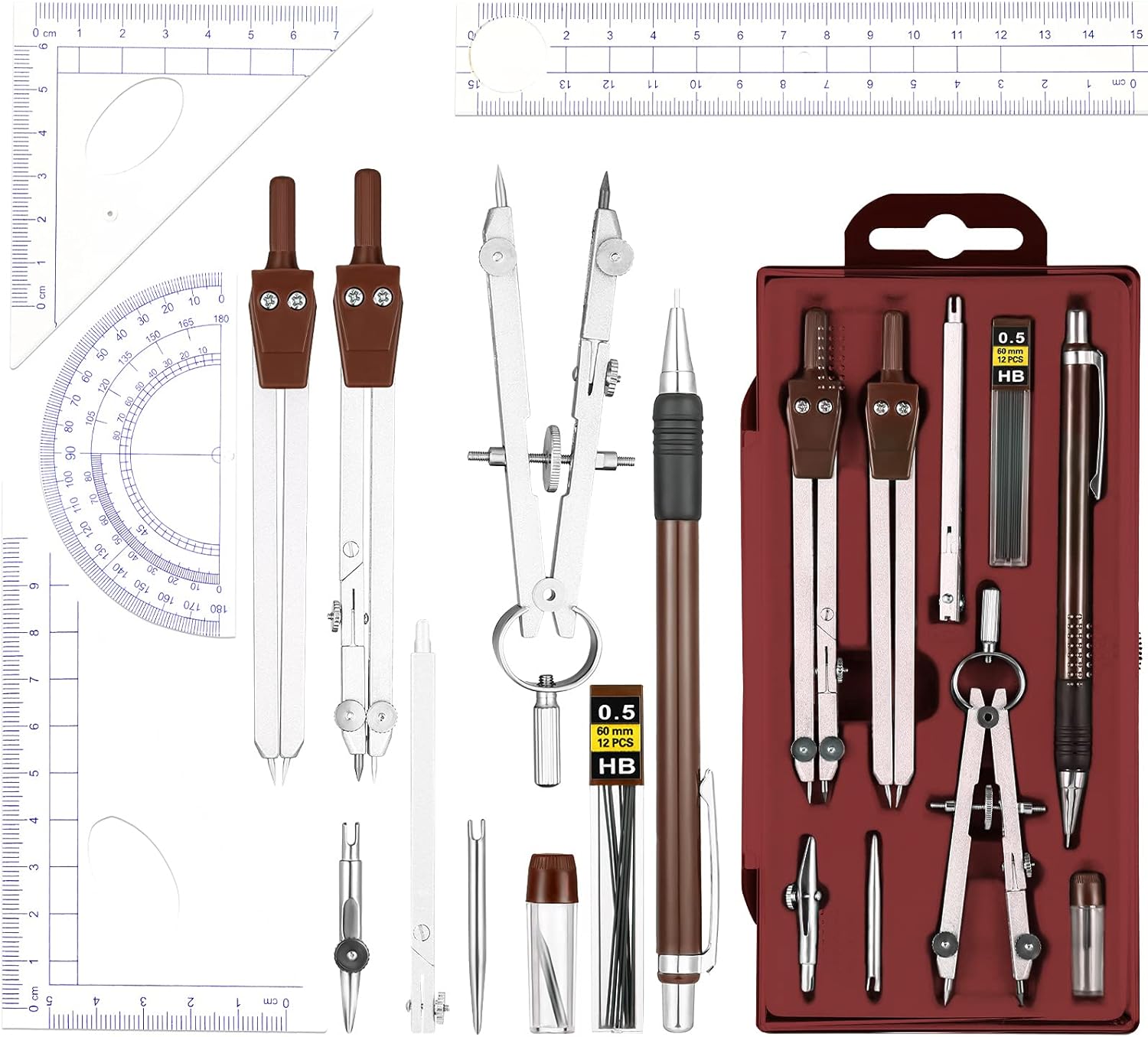 13 Pcs Geometry Set for Studen - Compass Geometry Set ulasan dan harga