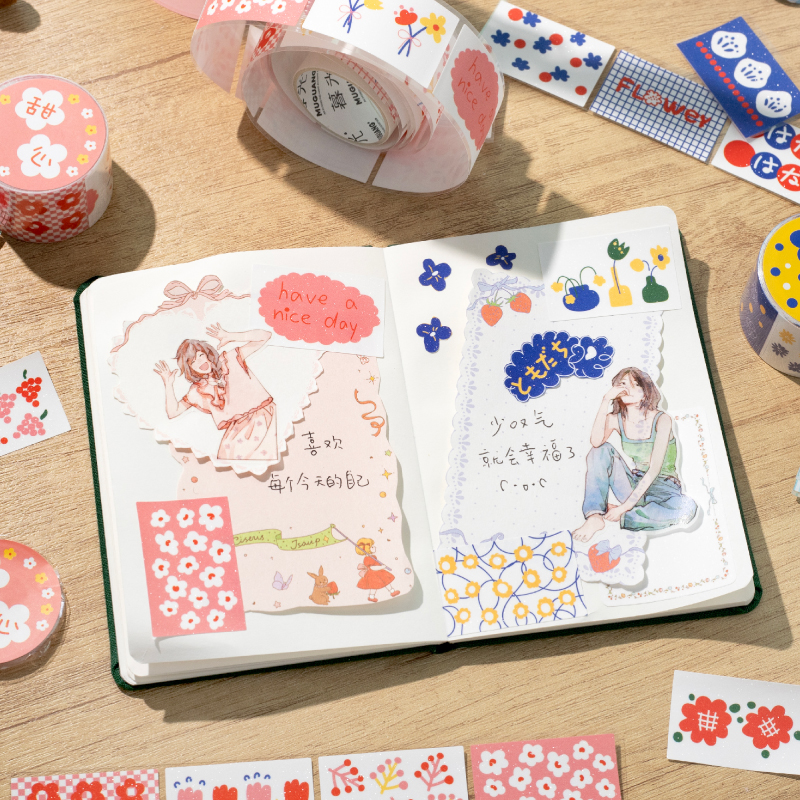 Kawaii Floral Print Label Stic - Label Printer Tape ulasan dan harga