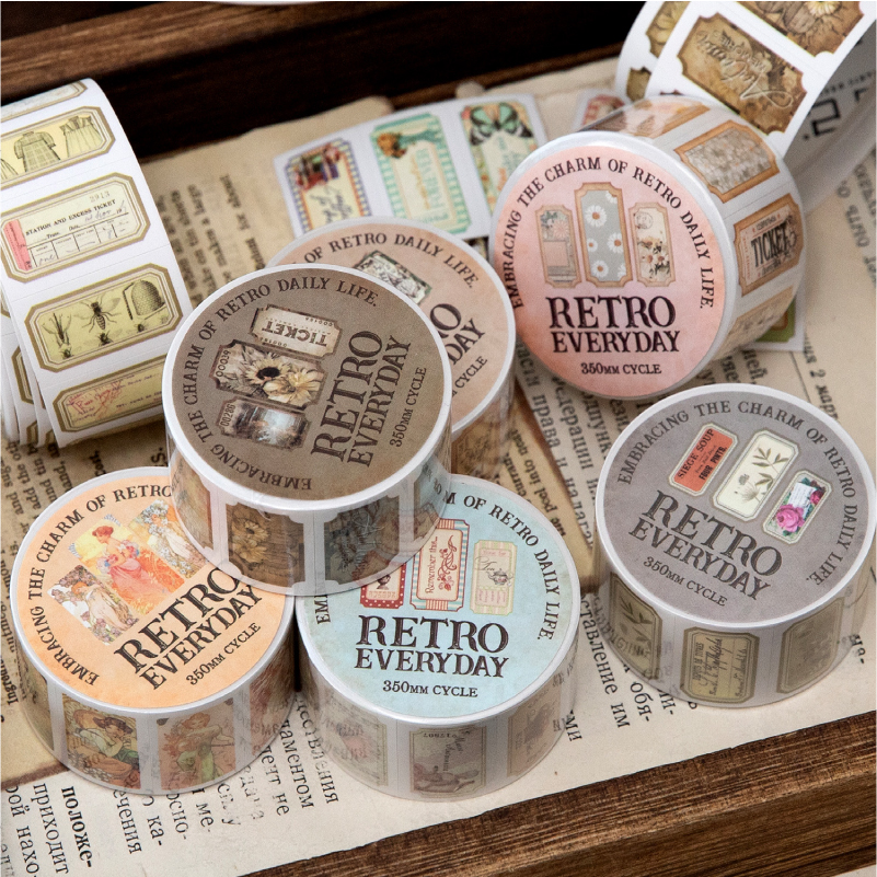 25mm*2m Vintage Letter Washi D - Label Printer Tape ulasan dan harga