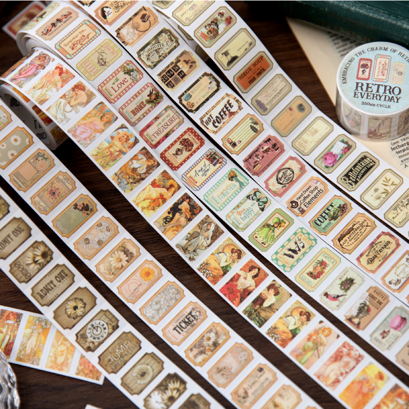 25mm*2m Vintage Letter Washi D - Label Printer Tape ulasan dan harga