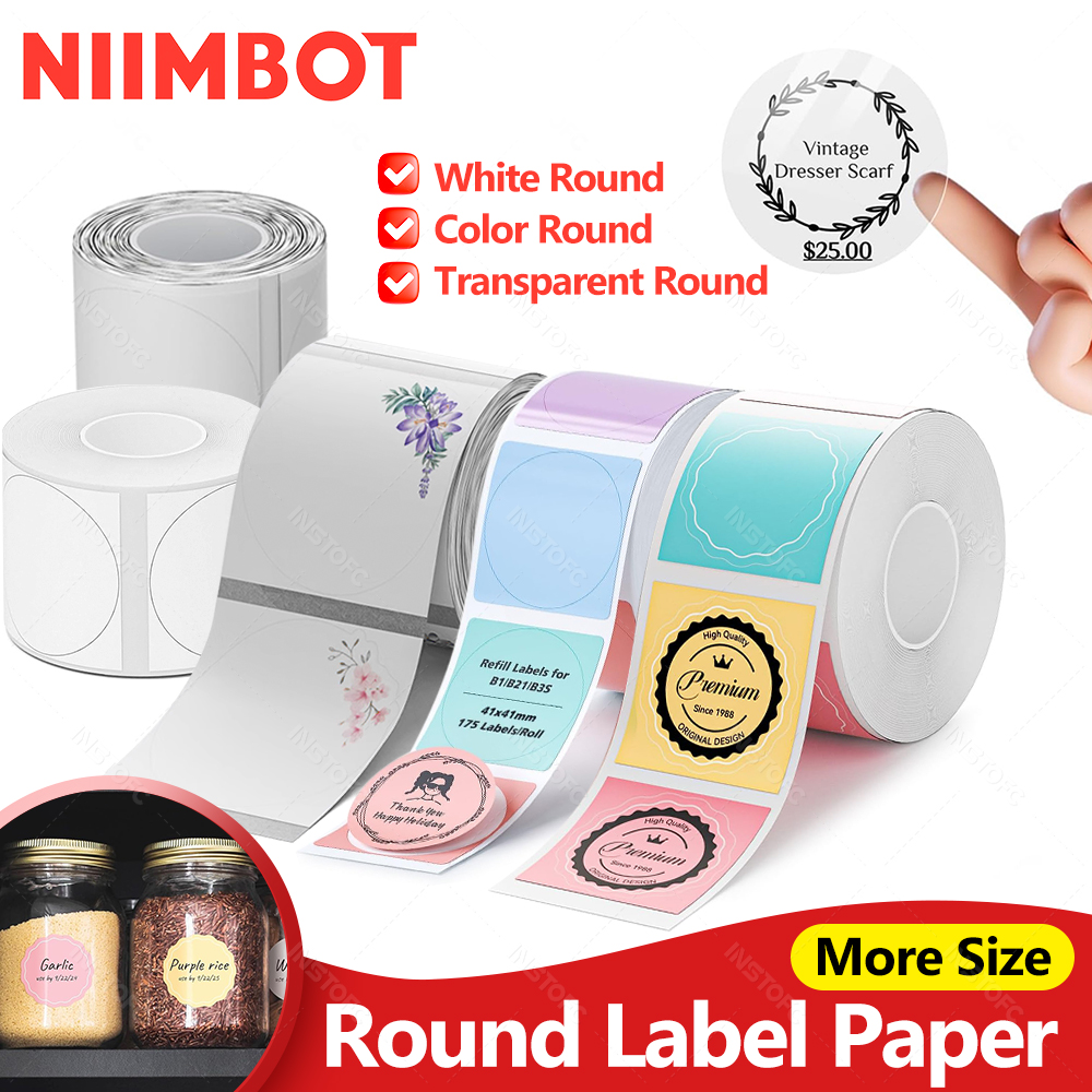 NiiMBOT B21 B1 B3S Round Label - Label Printer Tape ulasan dan harga