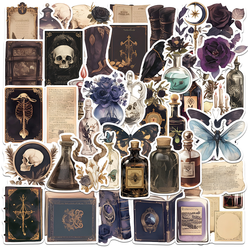 50PCS Dark Academia Stickers A - Memo Pad Sticky ulasan dan harga