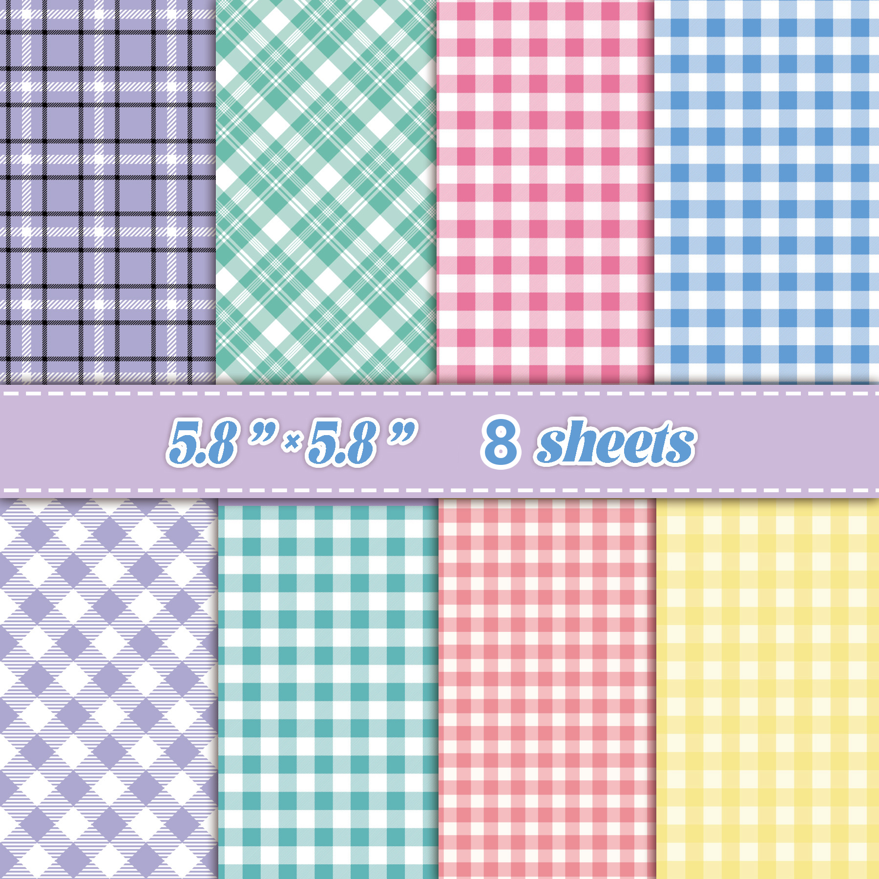 8 Sheets Retro Grid Collage Ma - Cardstock Paper Pack ulasan dan harga