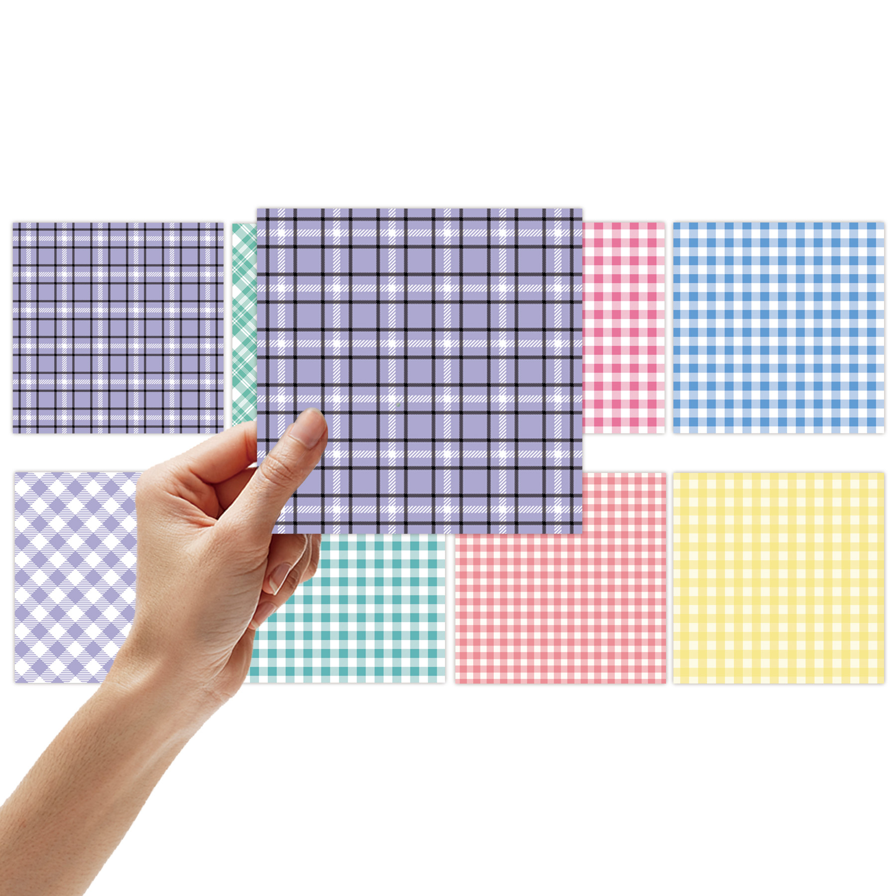 8 Sheets Retro Grid Collage Ma - Cardstock Paper Pack ulasan dan harga