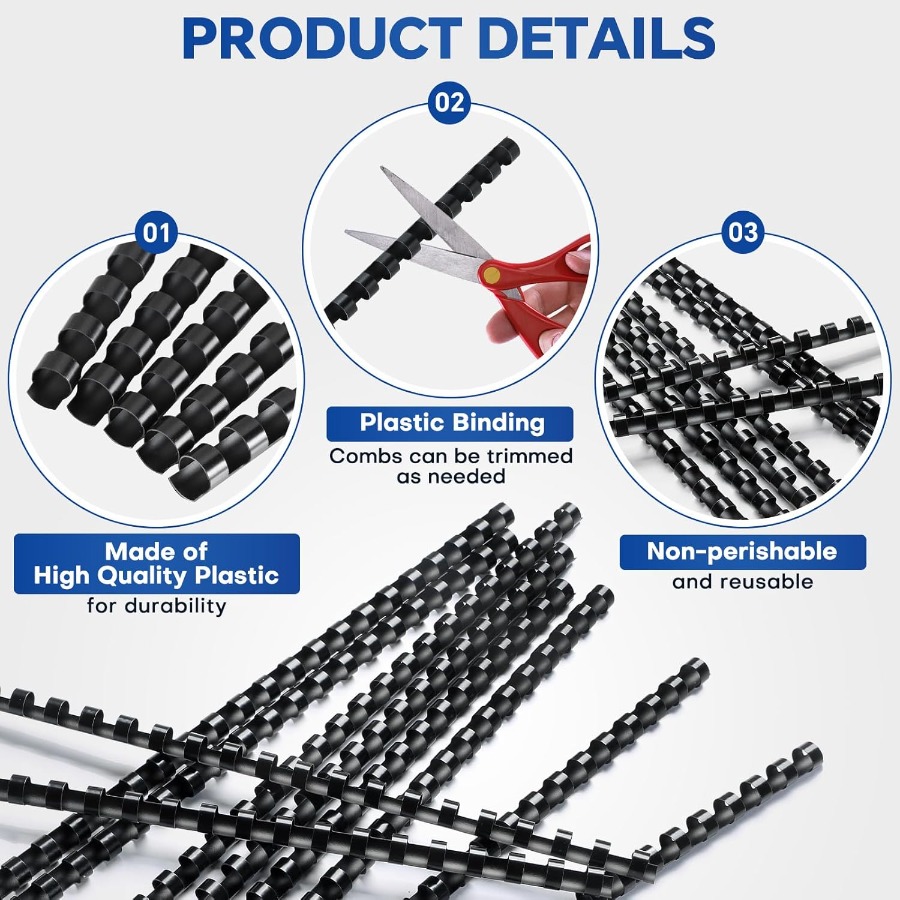 100 Pack 19 Ring Plastic Comb  - Binding Comb Plastic ulasan dan harga