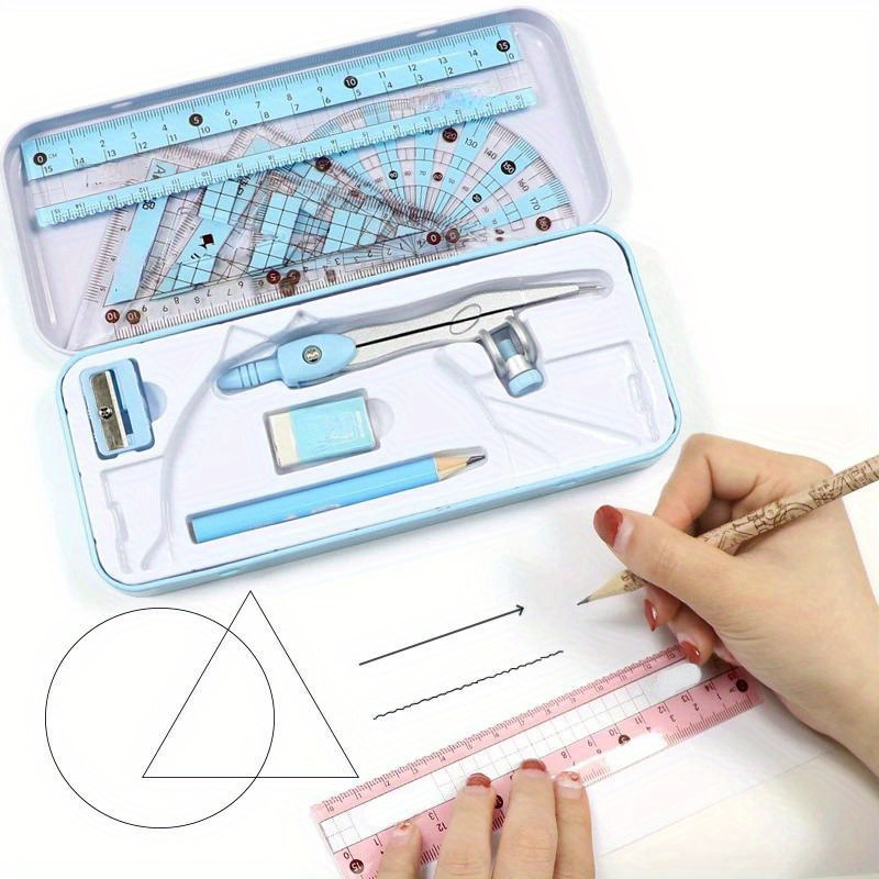 8Pcs/Set  Ruler Compass Pencil - Compass Geometry Set ulasan dan harga