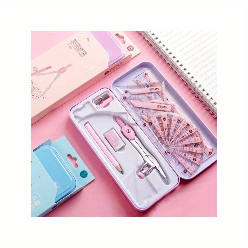 8Pcs/Set  Ruler Compass Pencil - Compass Geometry Set ulasan dan harga
