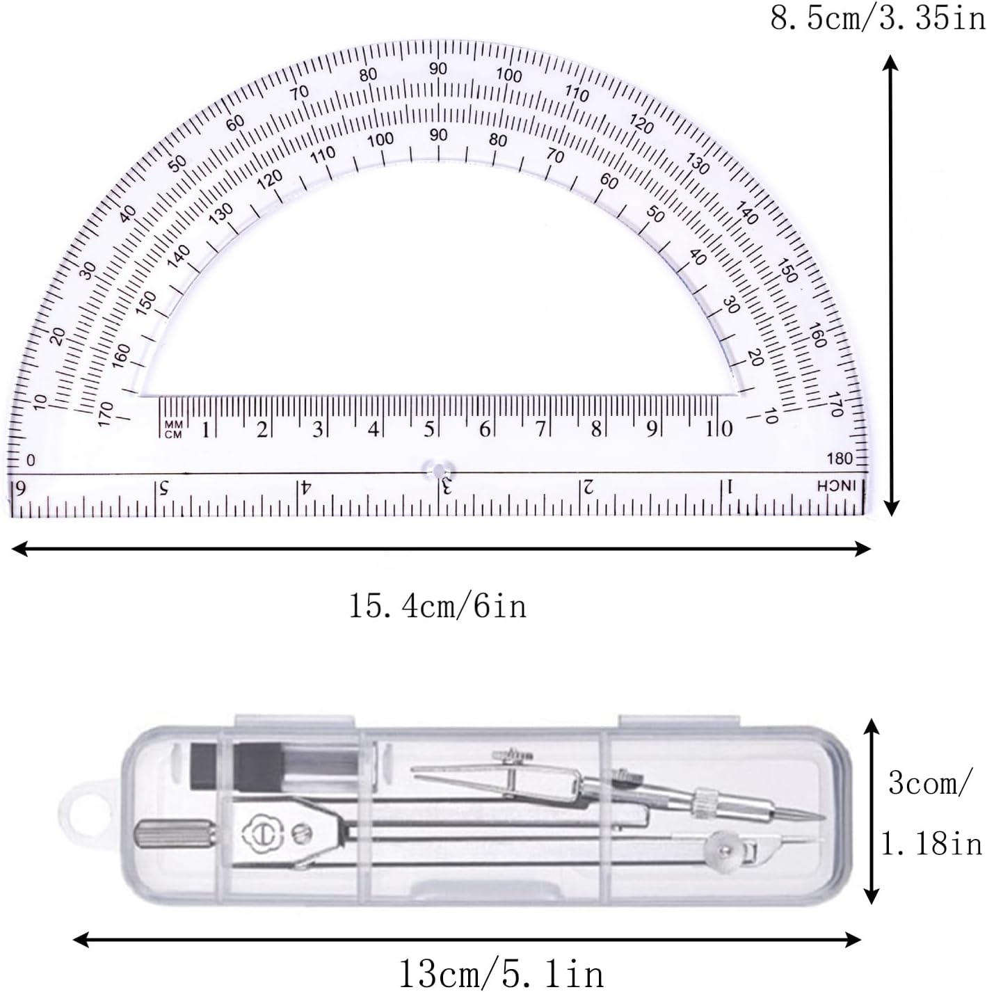 Protractor and Compass Set, Ge - Compass Geometry Set ulasan dan harga
