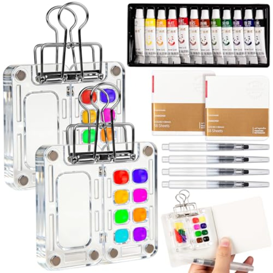 Mini Watercolor Paint Set Trav - Paperclip Magnetic Set ulasan dan harga