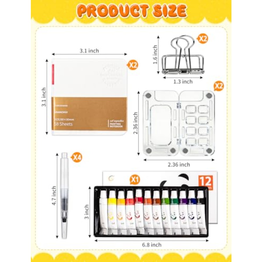 Mini Watercolor Paint Set Trav - Paperclip Magnetic Set ulasan dan harga