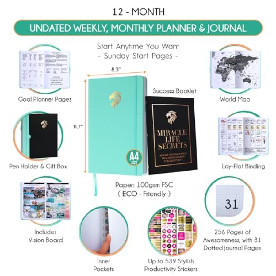 Journal for Men - Undated Dail - Planner Weekly Budget ulasan dan harga