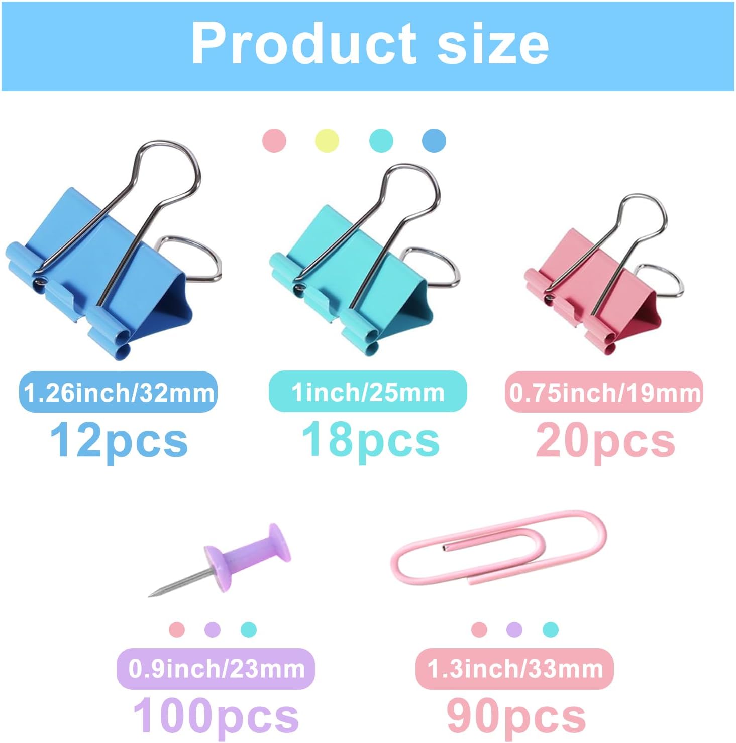 Colored Paper Clips and Binder - Binder Clip Assorted ulasan dan harga