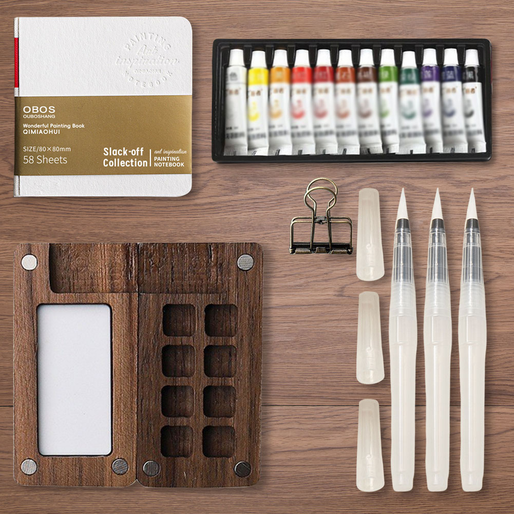 Watercolor Palette Set with Wo - Binder Clip Assorted ulasan dan harga