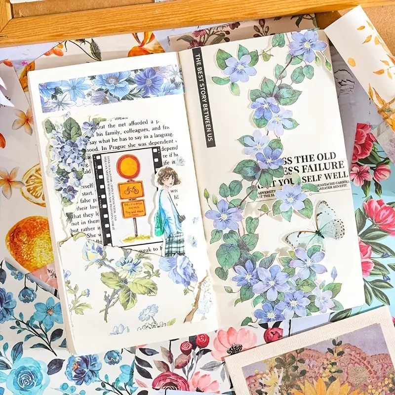 100pcs Vintage Colorful Rose F - Cardstock Paper Pack ulasan dan harga