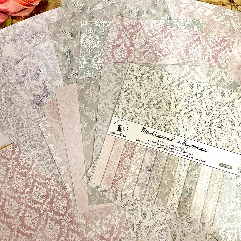 12 Sheet Baroque Pattern Scrap - Cardstock Paper Pack ulasan dan harga