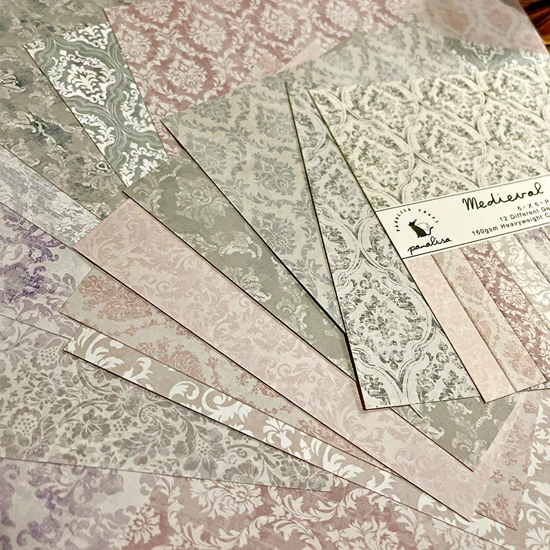 12 Sheet Baroque Pattern Scrap - Cardstock Paper Pack ulasan dan harga