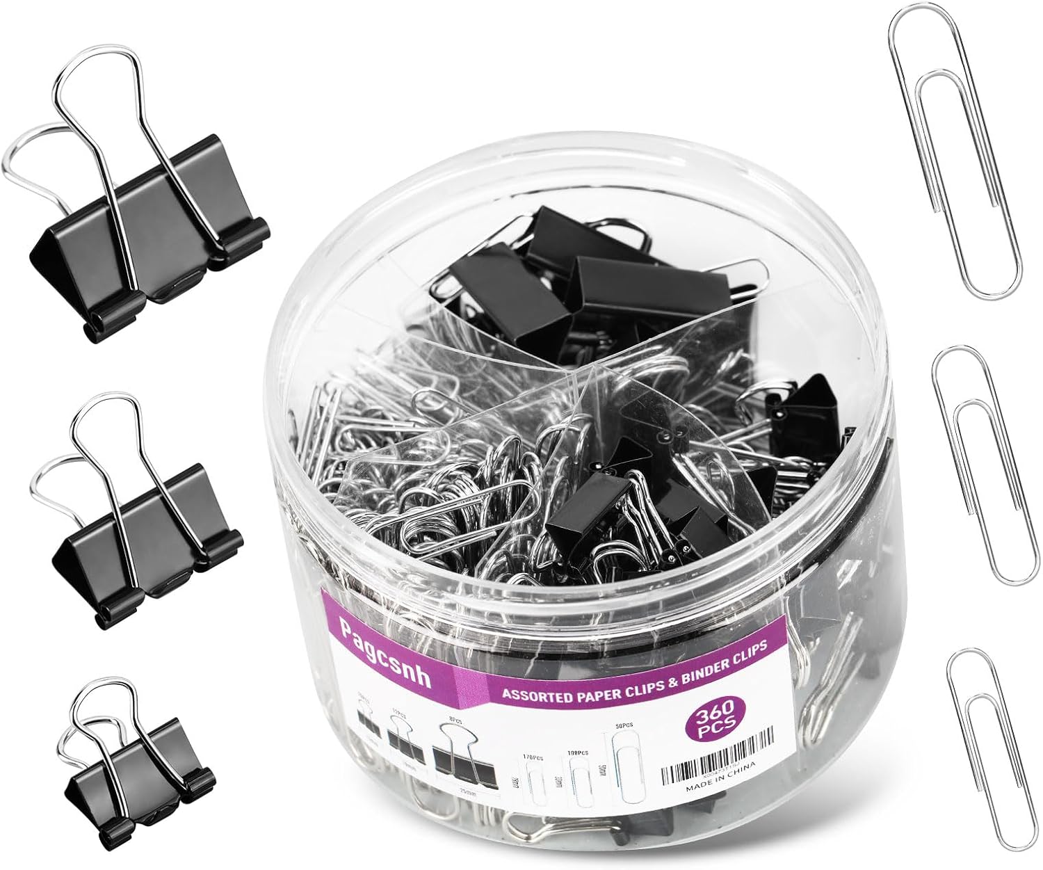 360 Pcs Paper Clips & Binder C - Binder Clip Assorted ulasan dan harga