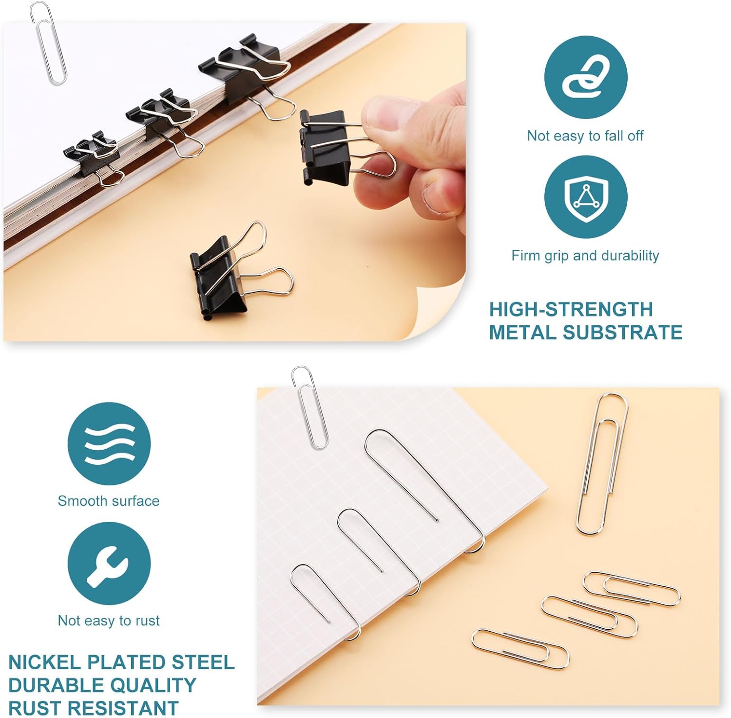 360 Pcs Paper Clips & Binder C - Binder Clip Assorted ulasan dan harga