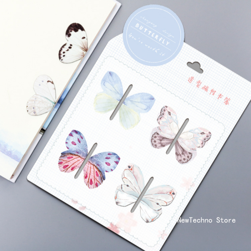 4pcs/Set Cartoon Butterfly Mag - Paperclip Magnetic Set ulasan dan harga
