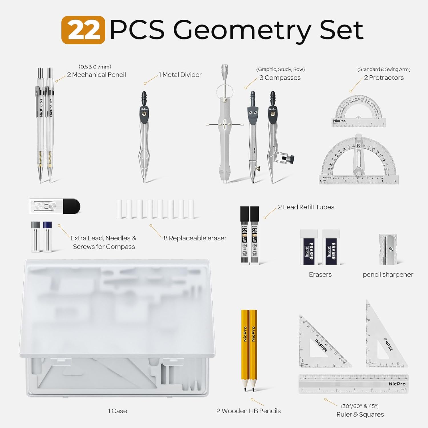22 Pcs Geometry Compass Set wi - Compass Geometry Set ulasan dan harga