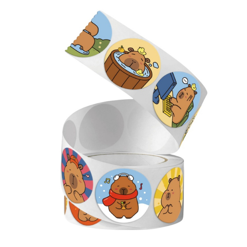 500pcs/pack Capybara Stickers  - Label Printer Tape ulasan dan harga