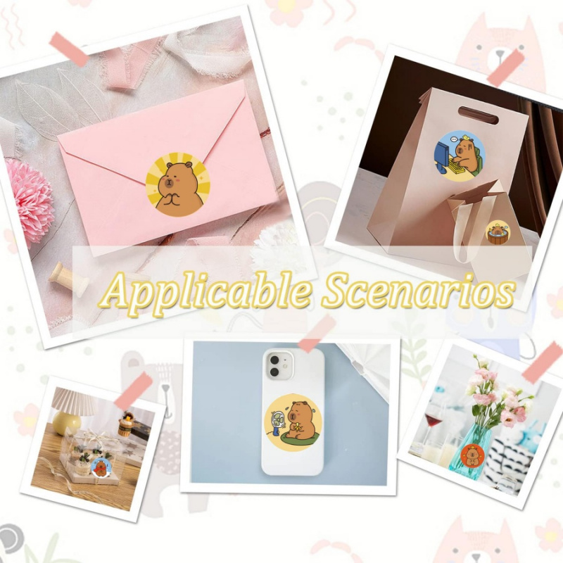 500pcs/pack Capybara Stickers  - Label Printer Tape ulasan dan harga