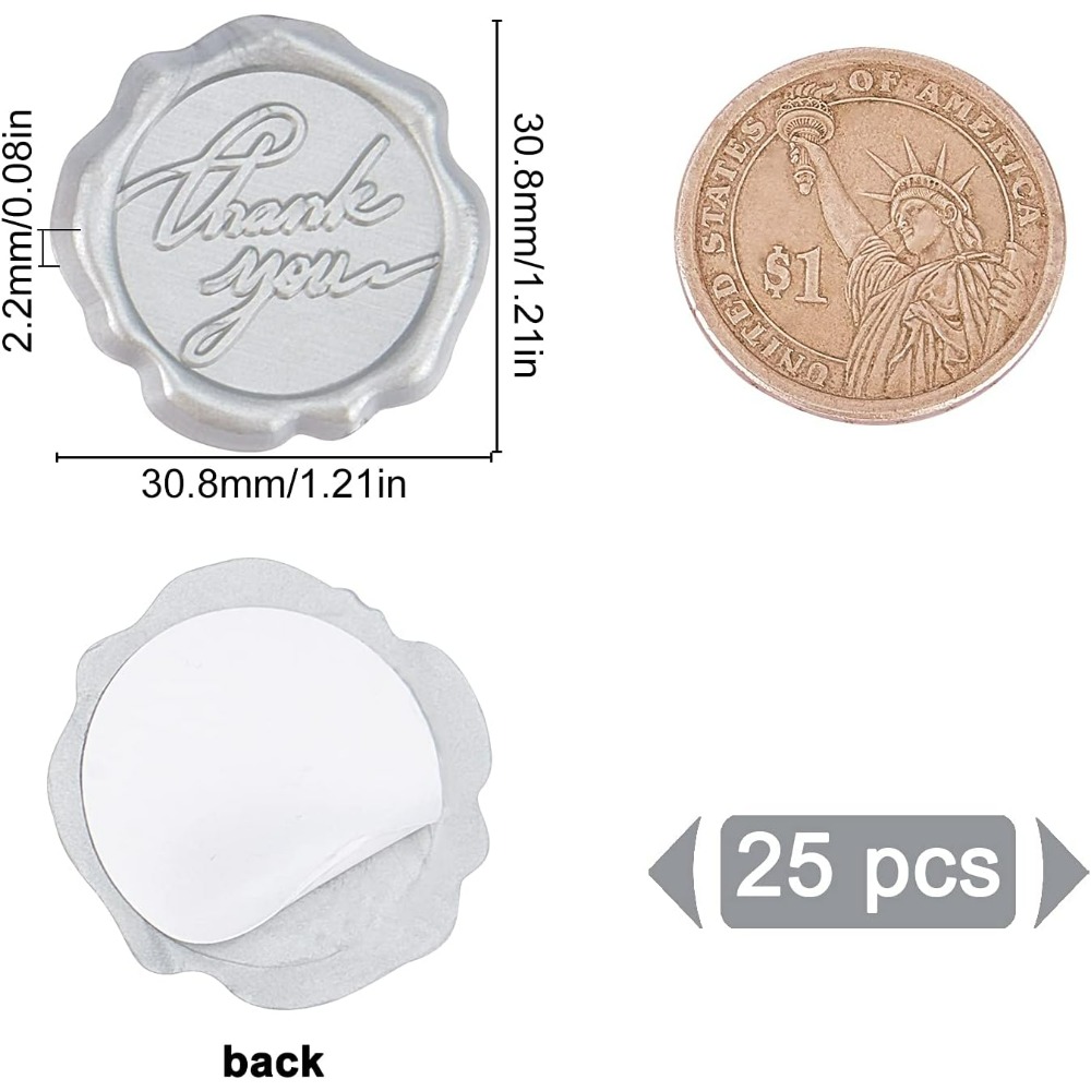 Adhesive Wax Seal Stickers 25P - Wax Seal Stamp Kit ulasan dan harga
