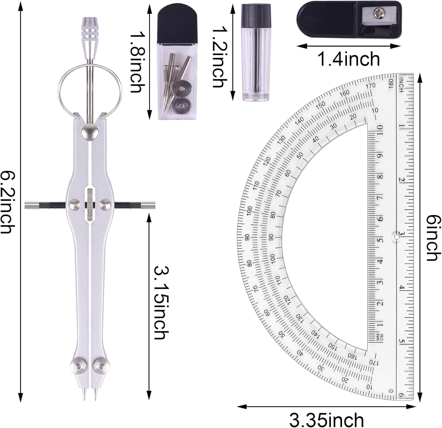 Professional Compass & Protrac - Compass Geometry Set ulasan dan harga